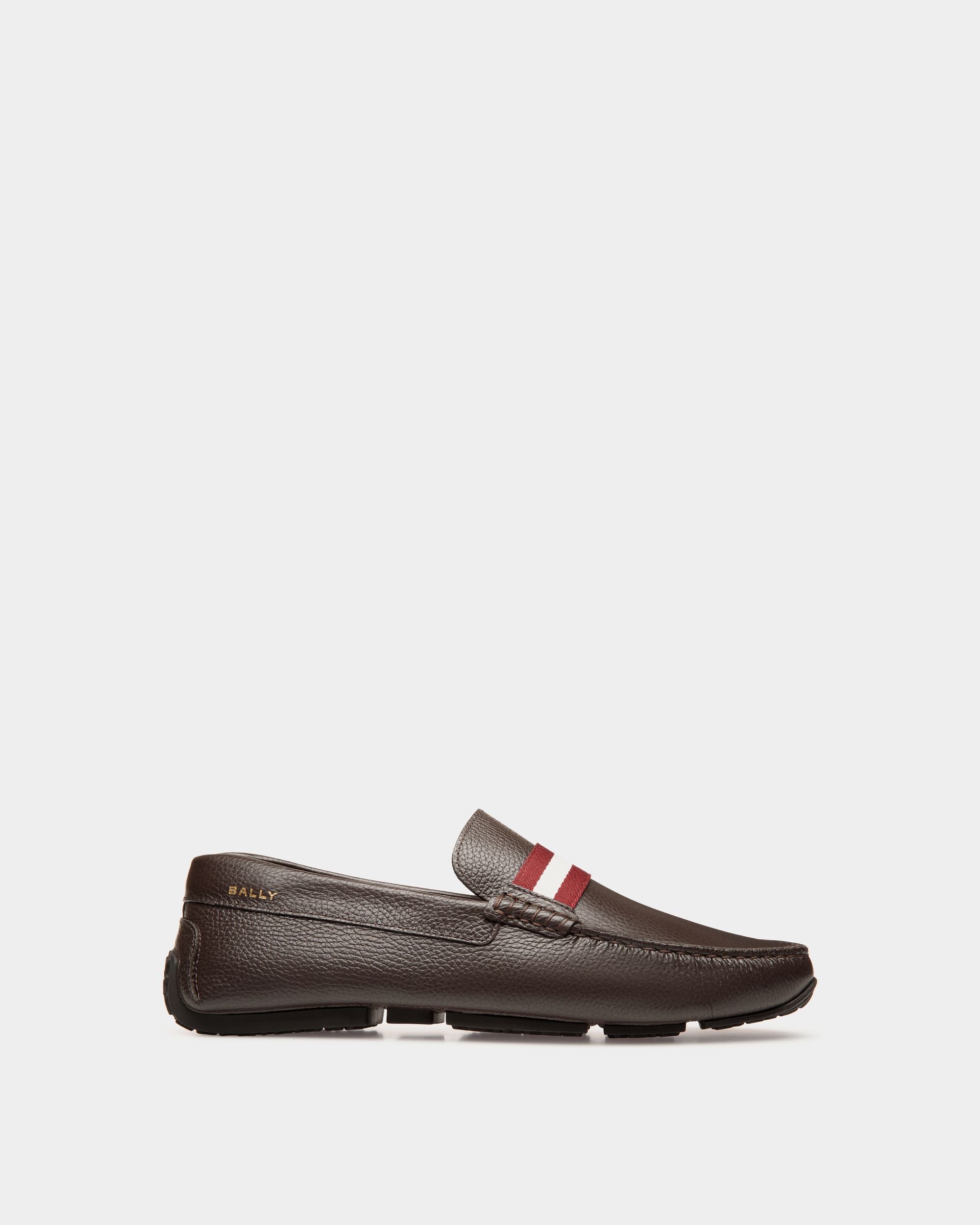 Pilot Driver-Schuh aus genarbtem Leder in Braun
