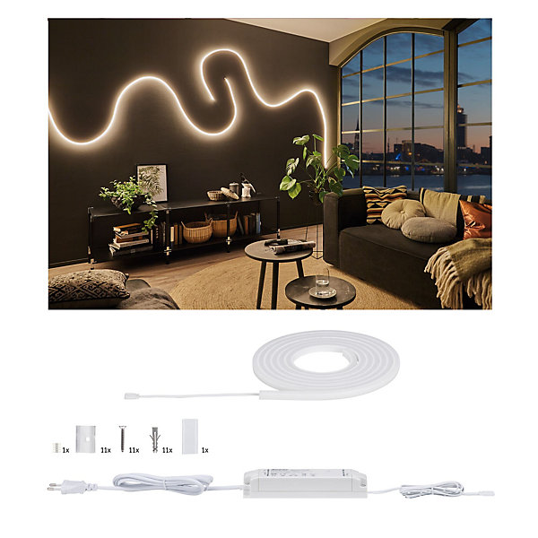 MaxLED Flow Strip LED Kit de base blanc chaud 3m revêtue 38W 1000lm/m 180 LEDs/m 2700K 50VA