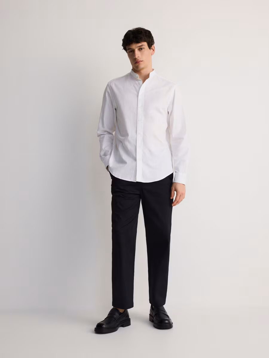 Regular Fit Mandarin Collar Shirt