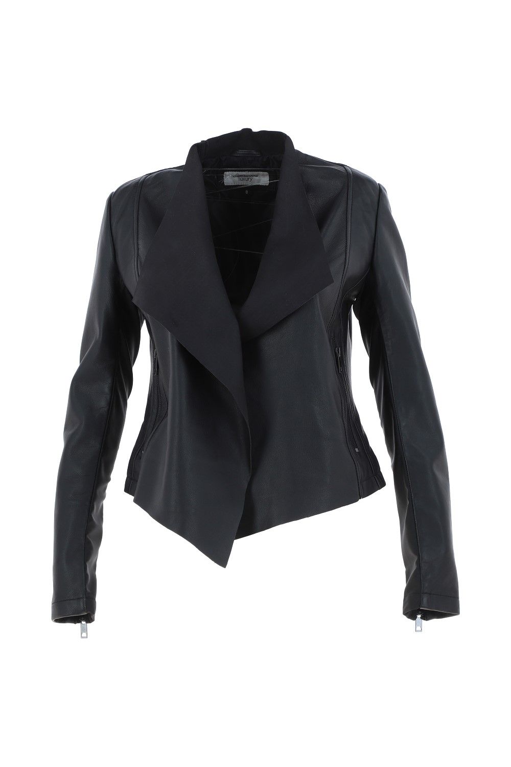 Ashwood Leather Licra' Waterfall Front Leather Jacket