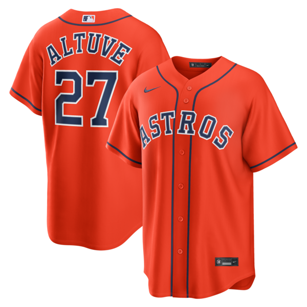 Jose Altuve Houston Astros Nike Alternate Replica Jersey - Orange/Gray