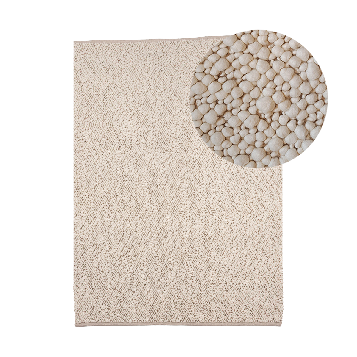 Nest living Rivka Wollen Vloerkleed 230 x 160 cm - Gebroken Wit