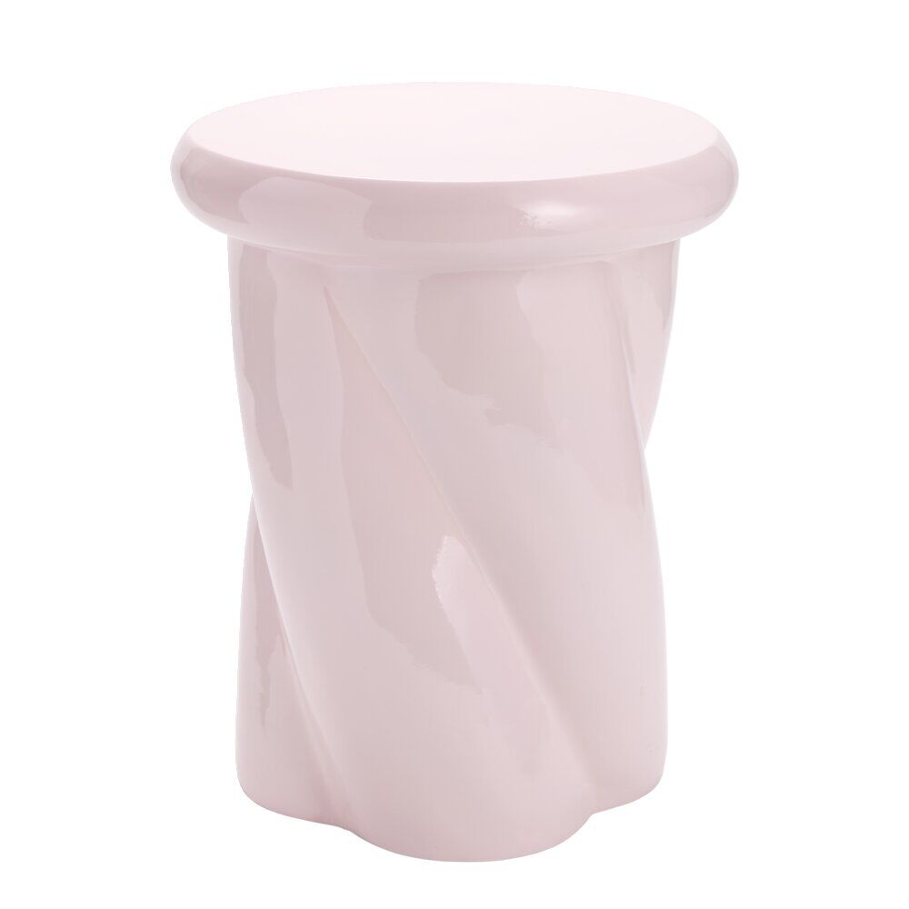 Bout de canapé rond Creamy laqué Ø33xH40cm (2 modèles rose ou blanc)