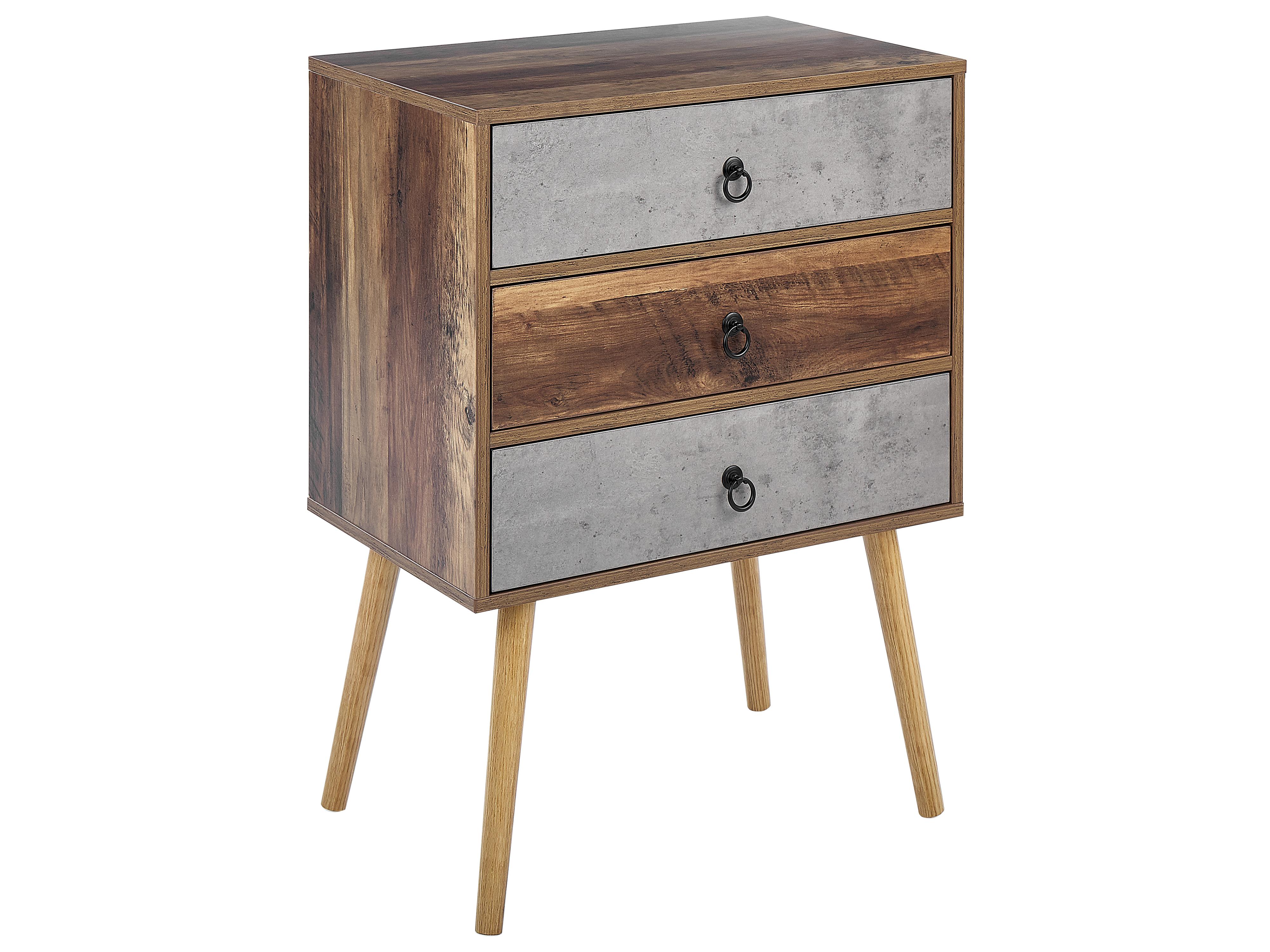 3 Drawer Chest BATLEY Grey Concrete Effect