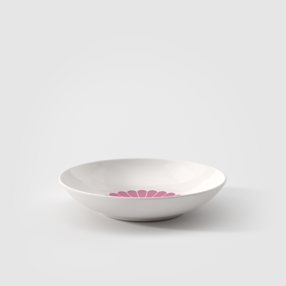 Fleur Pasta bowl - Fuchsia, 21 oz, Premium Porcelain