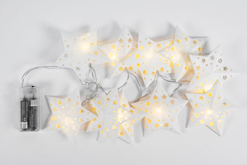 Lampki choinkowe Girlanda LED papierowe gwiazdy CD008
