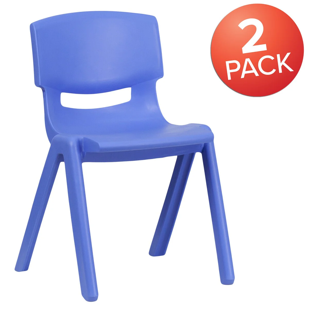 2 Pack Plastic Stack School Chair with 13.25H Seat, K-2 School Chair