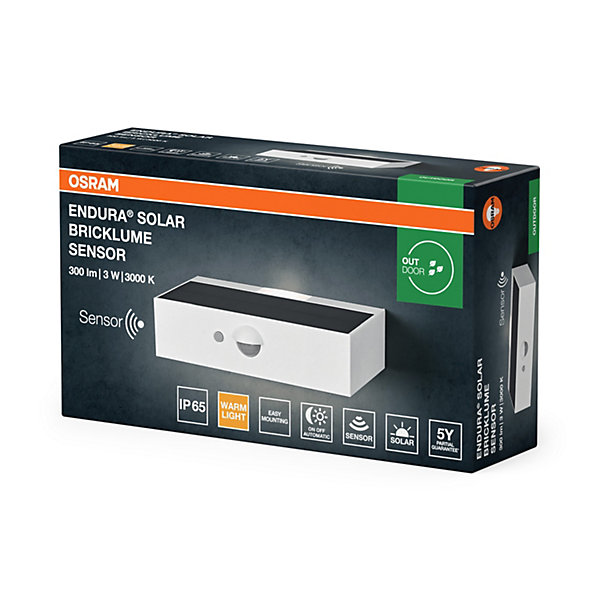 OSRAM Luminaire solaire ENDURA STYLE BRICKLUME, 3W, blanc