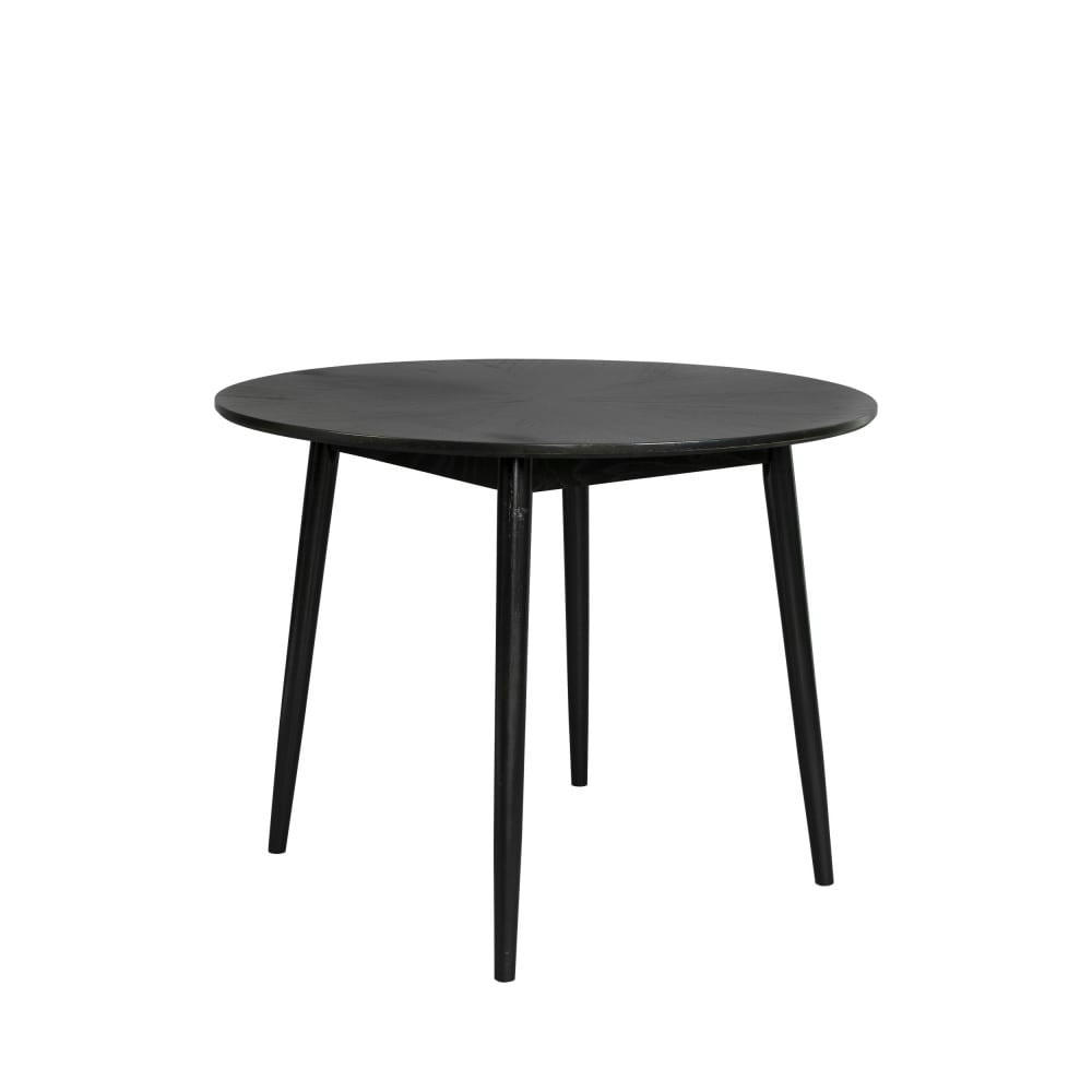 FABIO - Table à manger ronde en bois D100cm noir