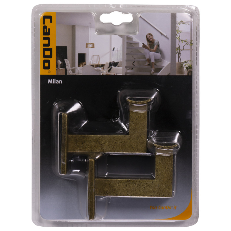 Support de rampe d'escalier Milan vieux bronze 2 pièces CANDO