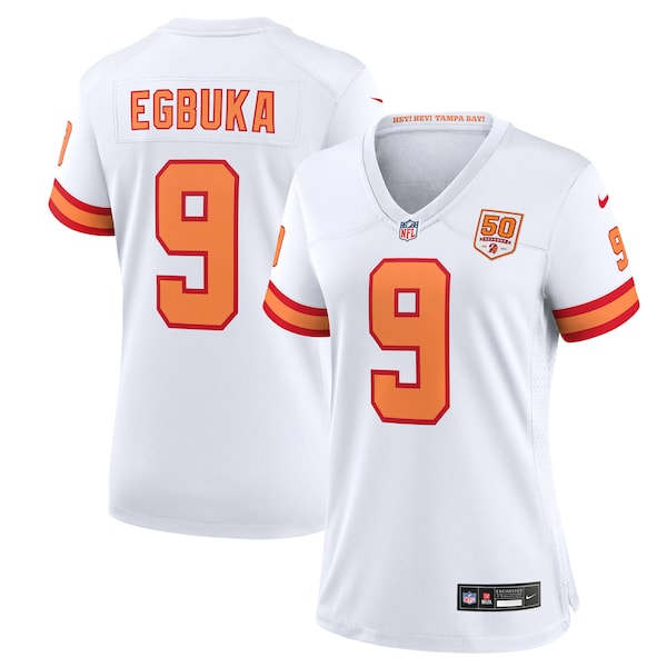 Emeka Egbuka '76 Tampa Bay Buccaneers Nike Women's 50th Season Game Jersey - White/Red/Creamsicle