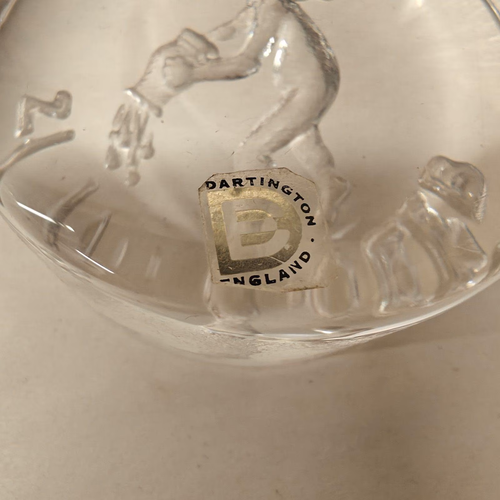 Vintage Dartington England Frank Thrower Aquarius Clear Glass Paperweight