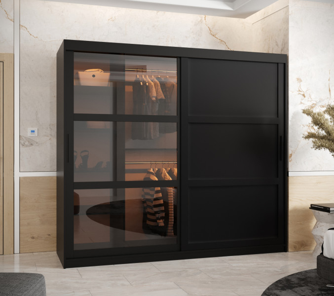 Szafa przesuwna Garderoba DOME 3 200 czarny