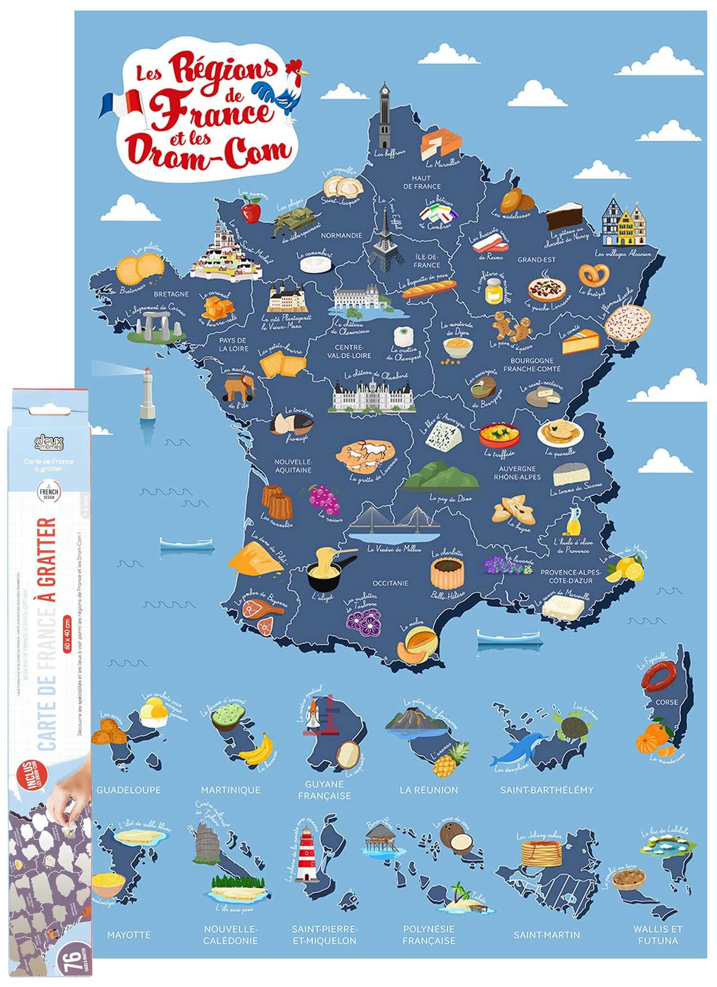 - Poster à gratter régions de france