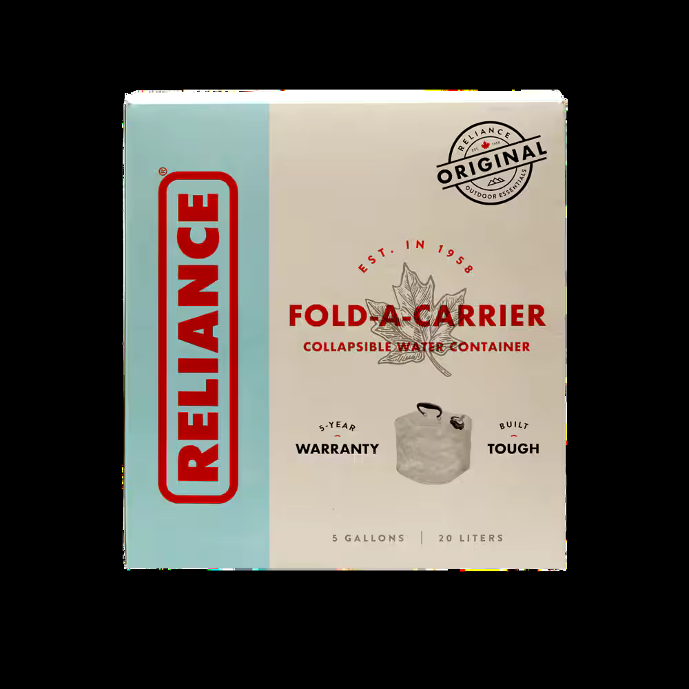 Reliance Fold-A-Carrier II Collapsible Water Container, 20-L, Clear