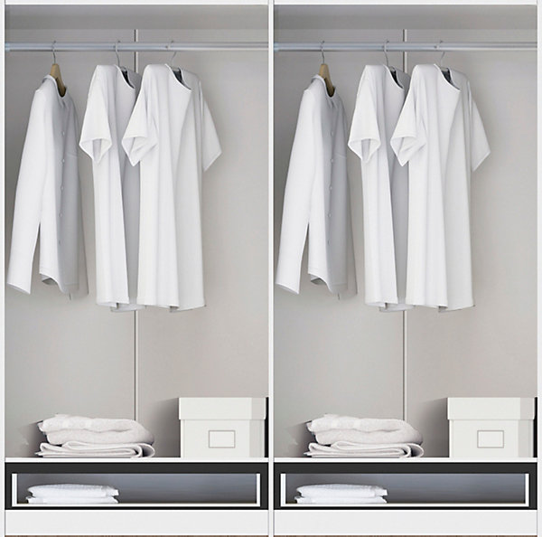 Armoire / placard de rangement de 4 portes   2 tiroirs coloris Chêne Cambrian - longueur 202 x profondeur 51 x hauteur 200 cm
