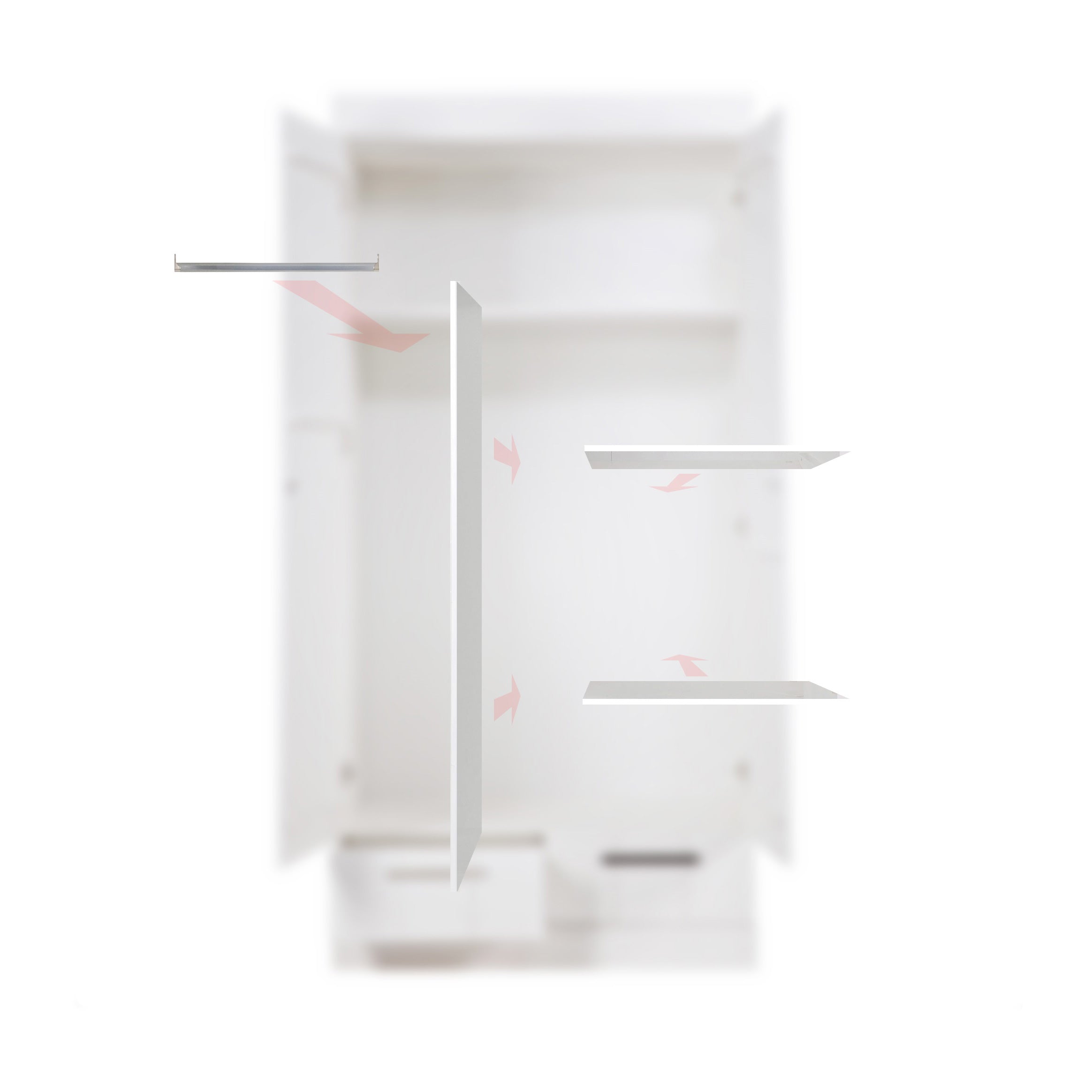 Woood Planken en Roede Uitbreiding (voor 2-deurs Connect kast met lade