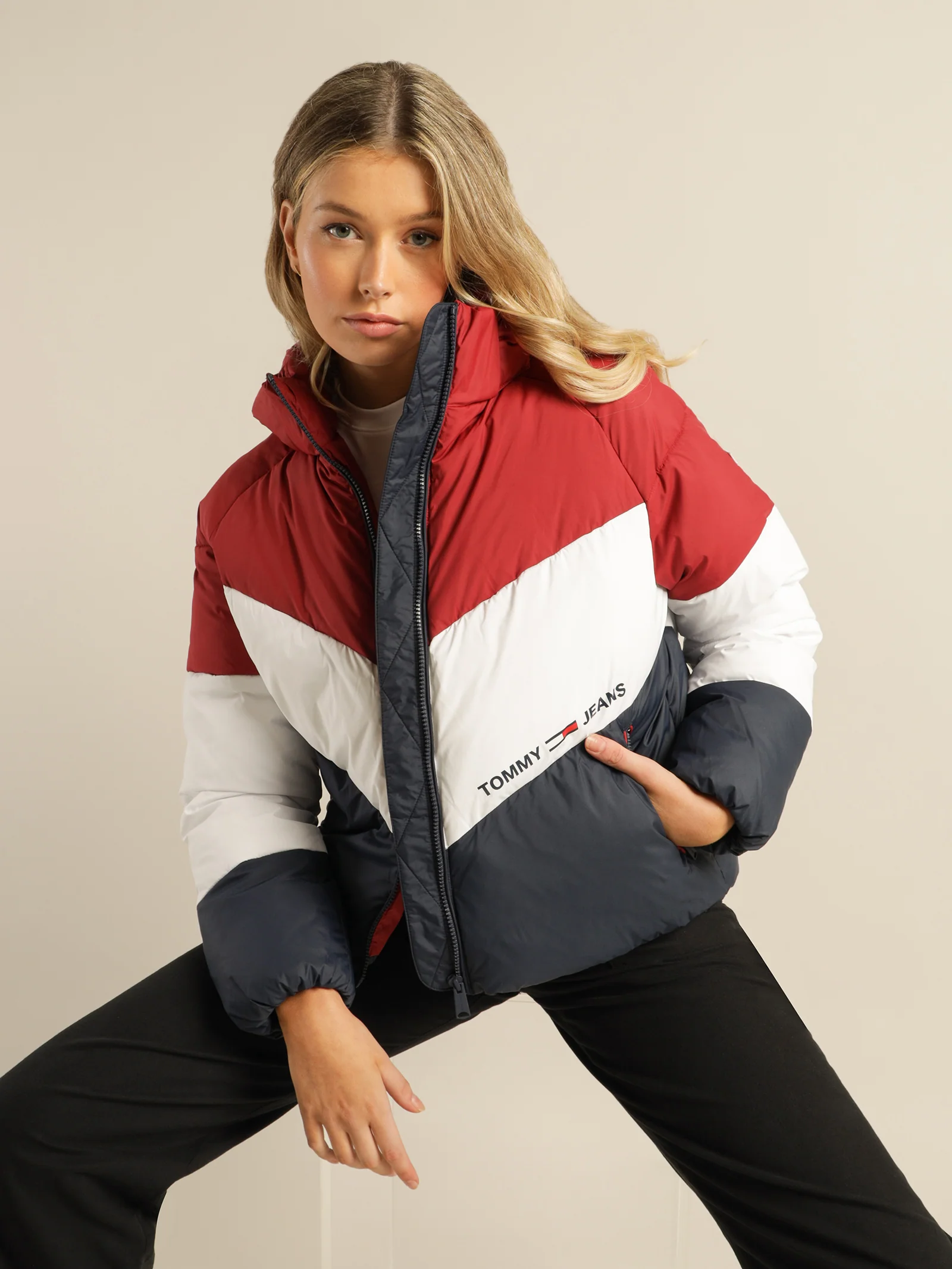 Essential Down Chevron Puffer Jacket