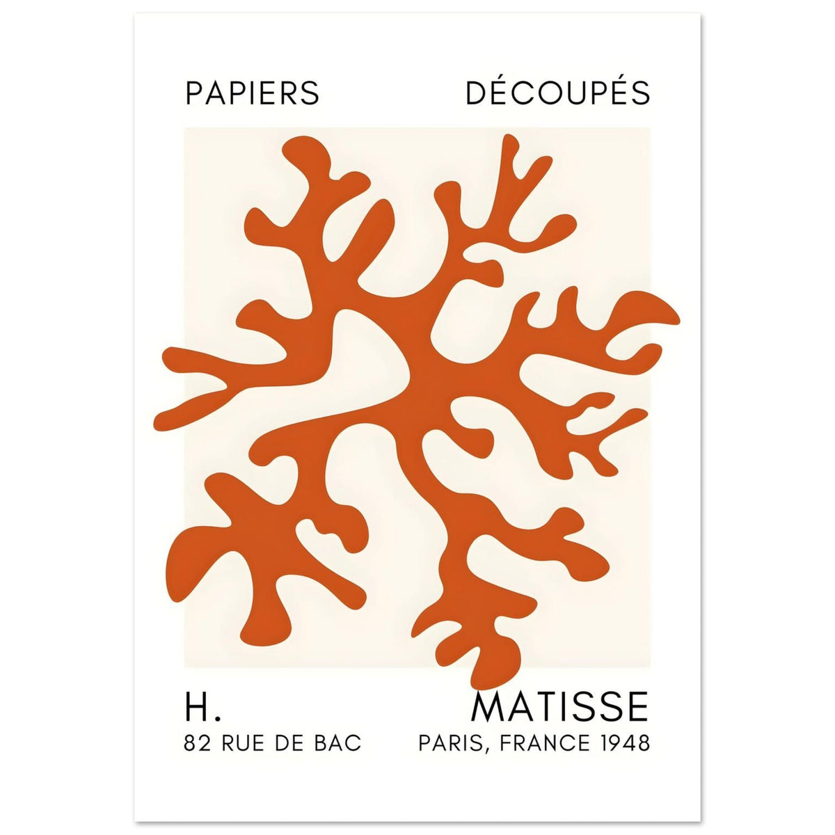 Artfulprints Poster Matisse – Dreamy coral flower orange  - 70x100 cm - Oranje