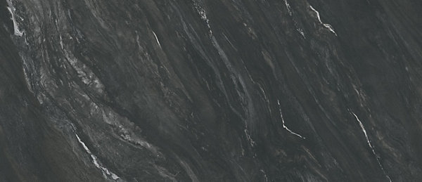 Carrelage effet Marbre Noir Vulcano 278x120x0,6 cm Silk Sorvella - Mur intérieur (vendu par carton de 3,336 m²) - RO'MA CARRELAGE