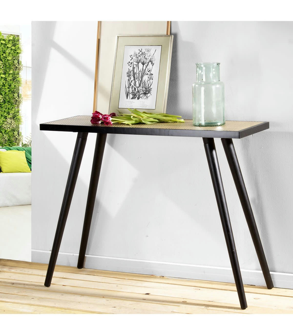 CHELSEA - Console marron et noir motif chevron