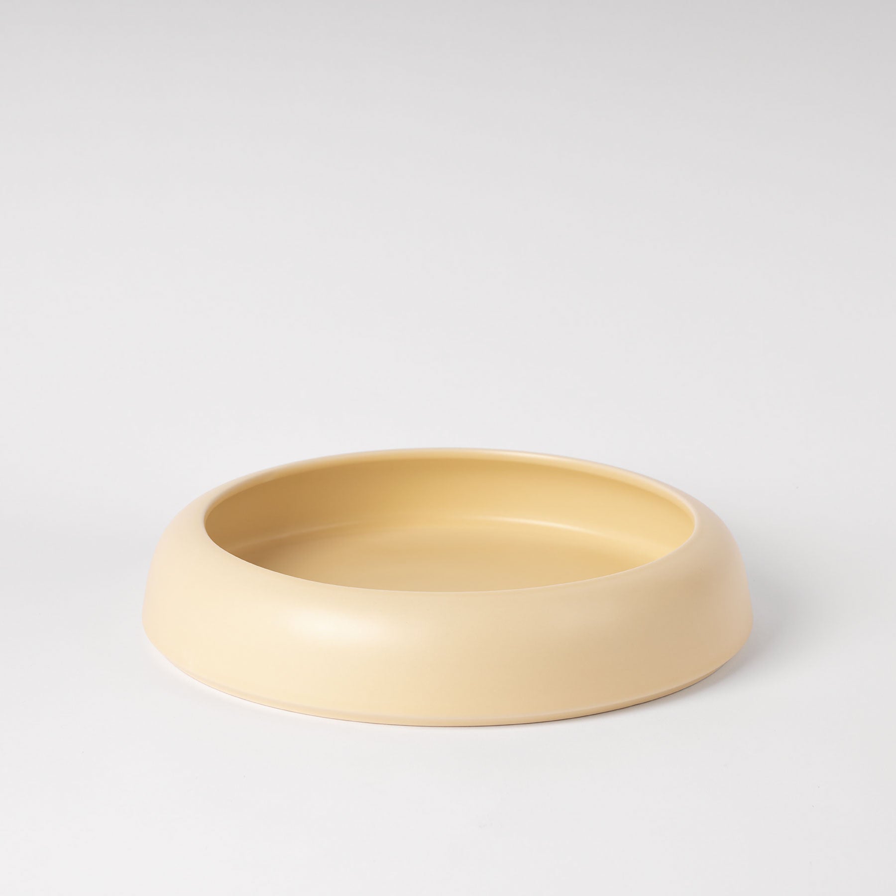 Large Soft Yellow Low-Profile Centerpiece Bowl