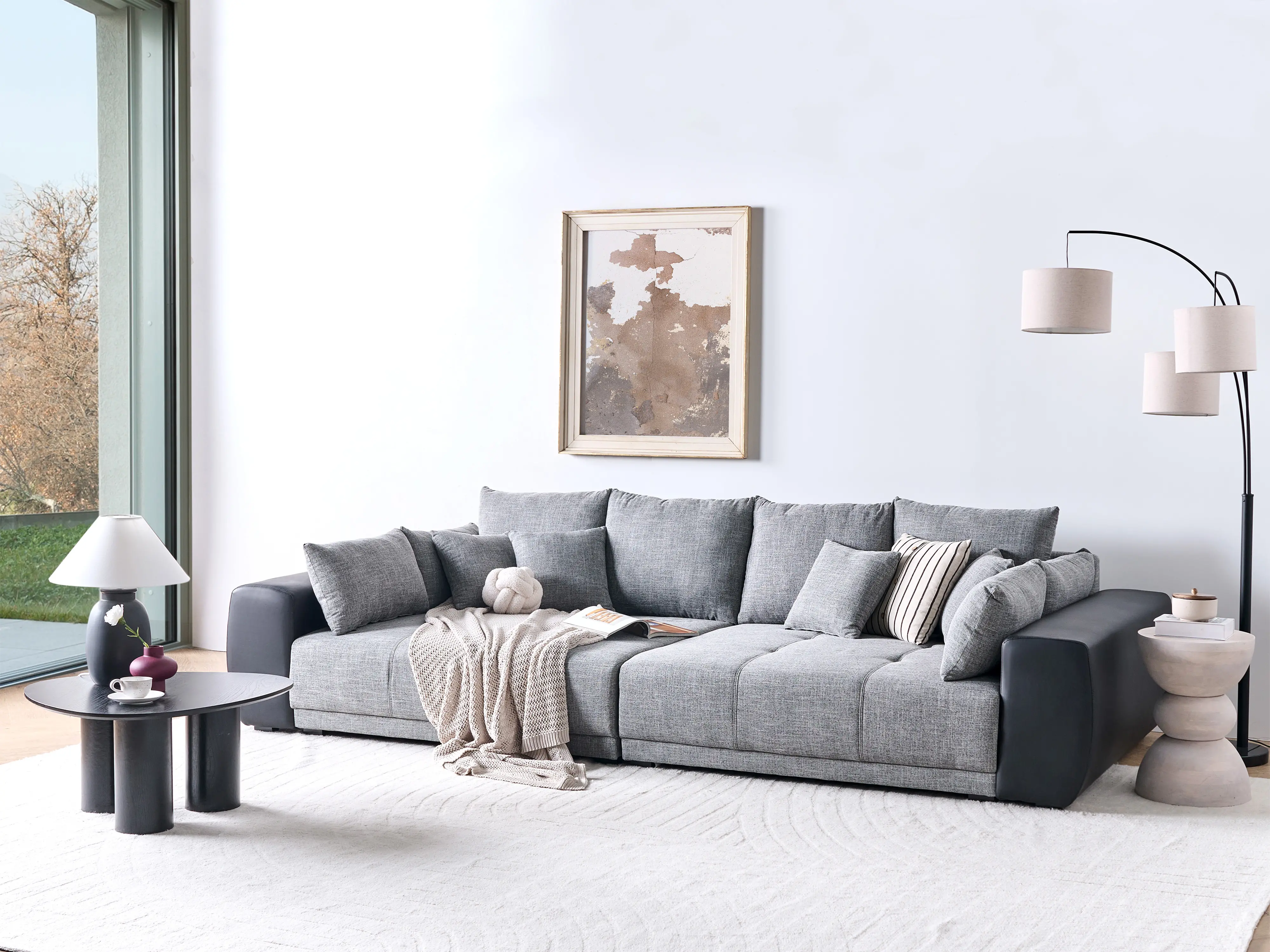 Sofa 4 Seater TORPO Fabric Grey