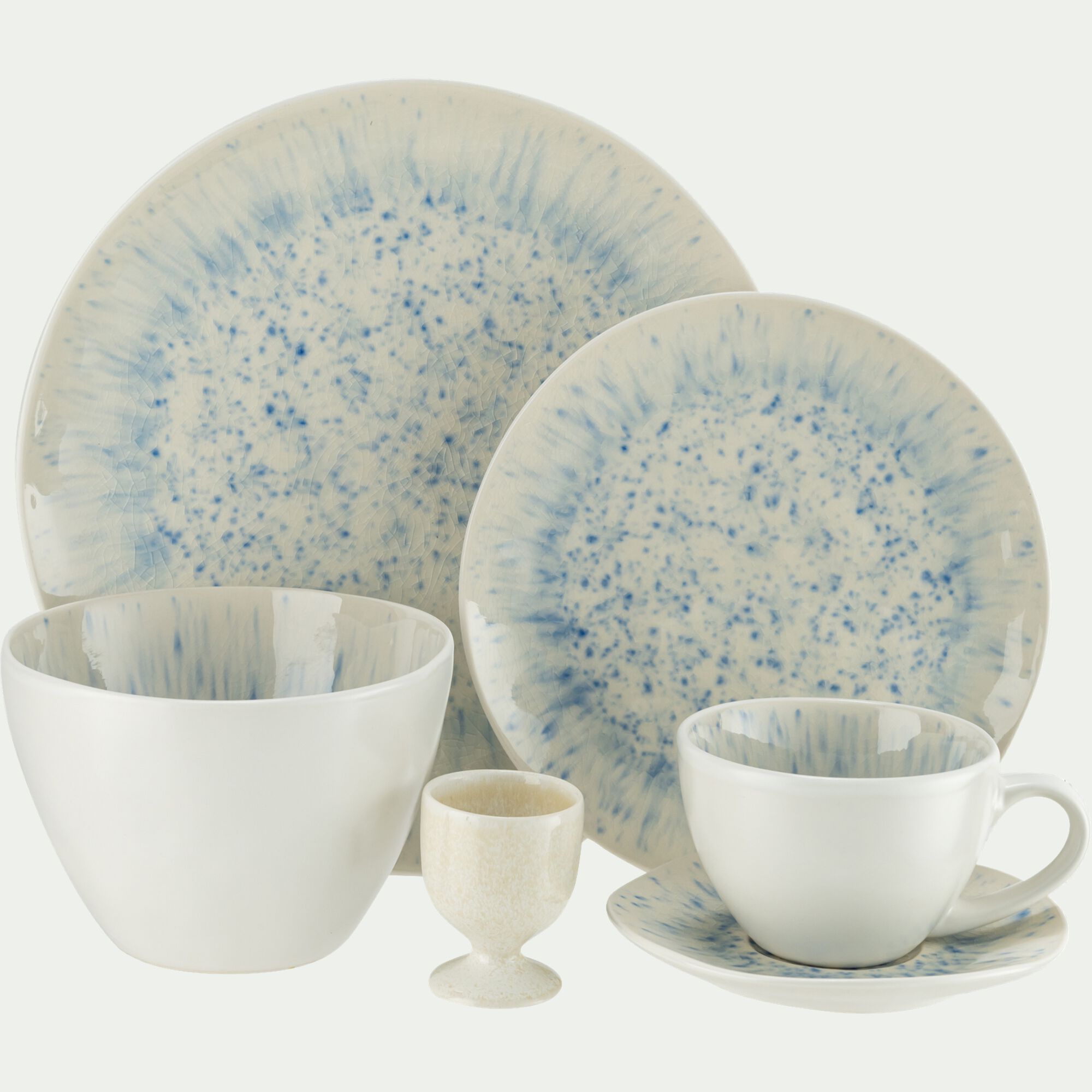 CALICO - Assiette plate en grès D27,5cm - bleu