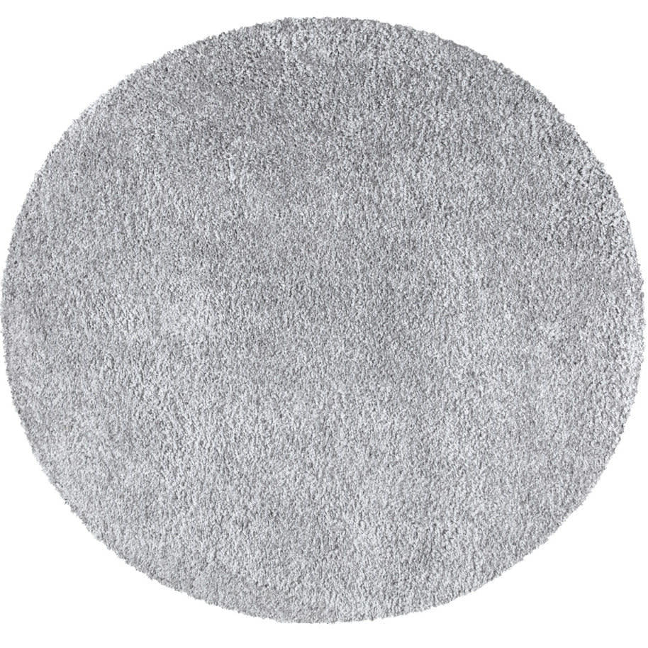 SOFTY - Tapis à poils longs rond SOFTY gris souris 160x160cm