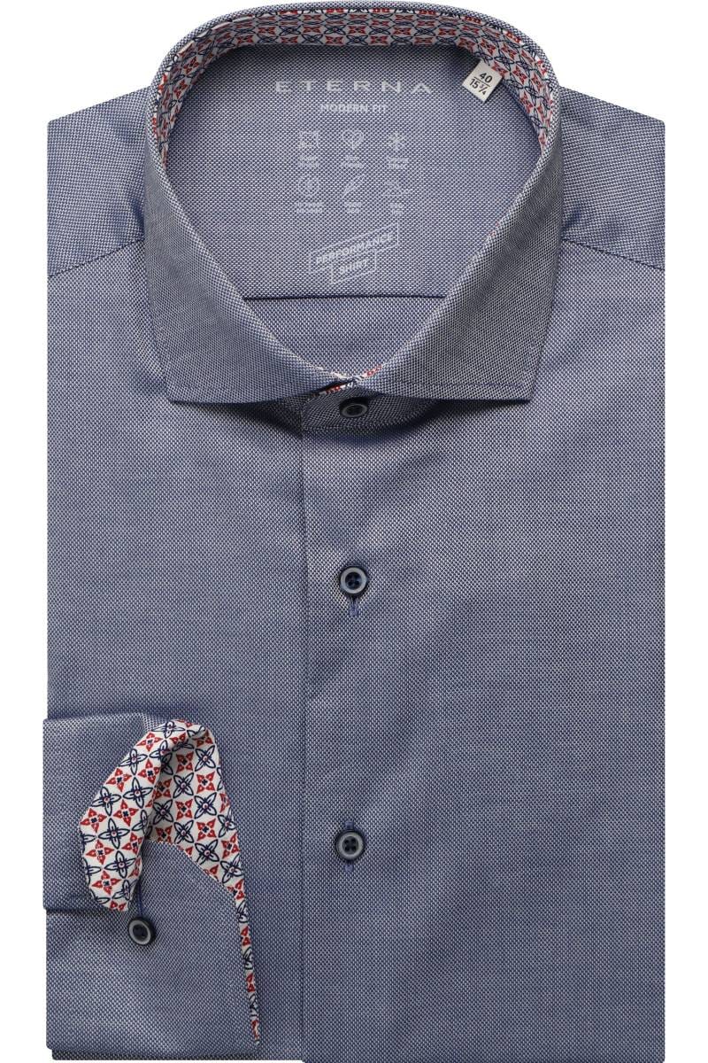 ETERNA Performance Modern Fit Tencel Hemd marine, Strukturiert