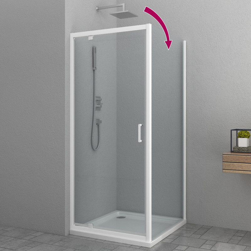 Paroi de douche fixe Happy blanche 80 x 185 cm ALLIBERT