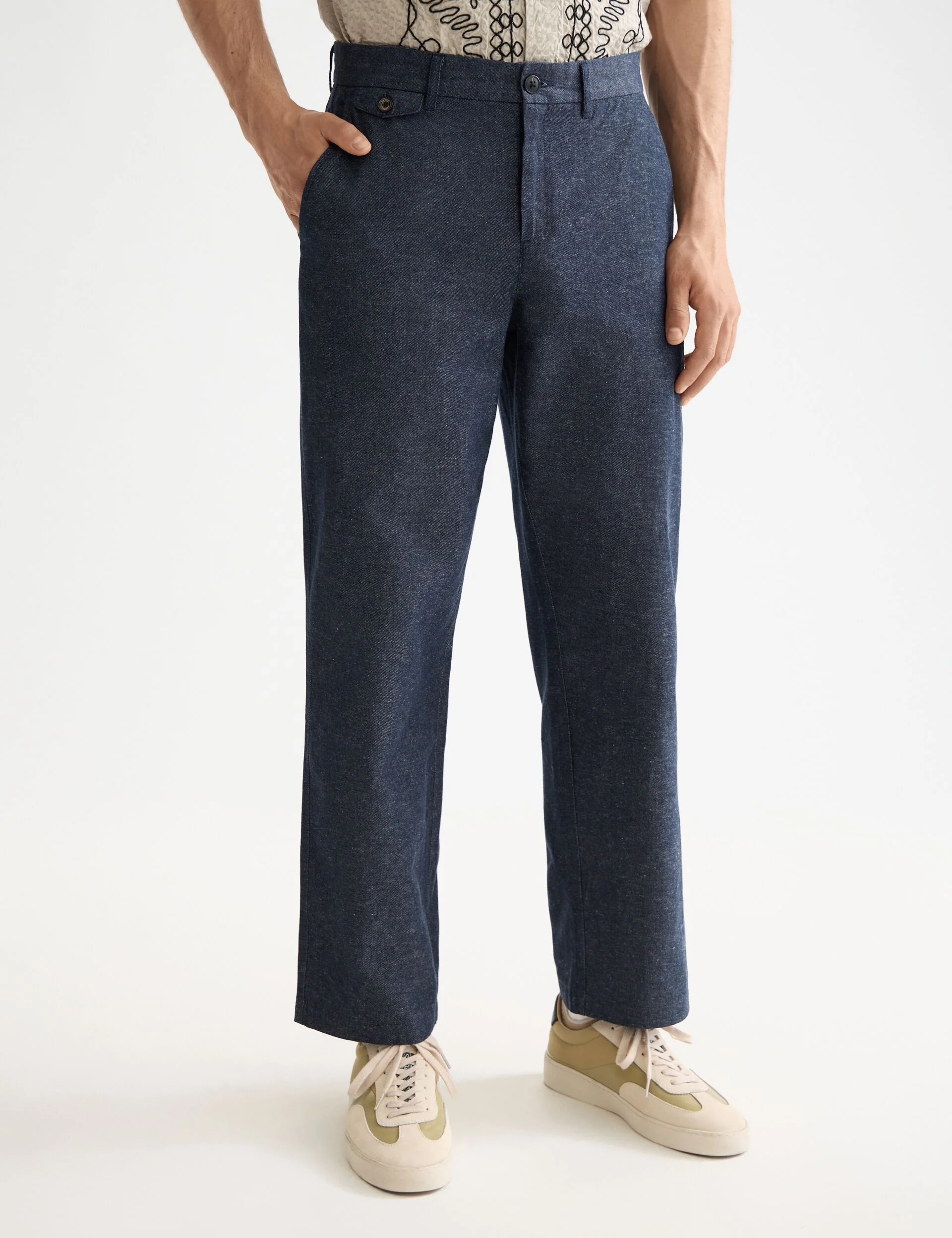 Otis - Cotton linen twill relaxed straight fit chino