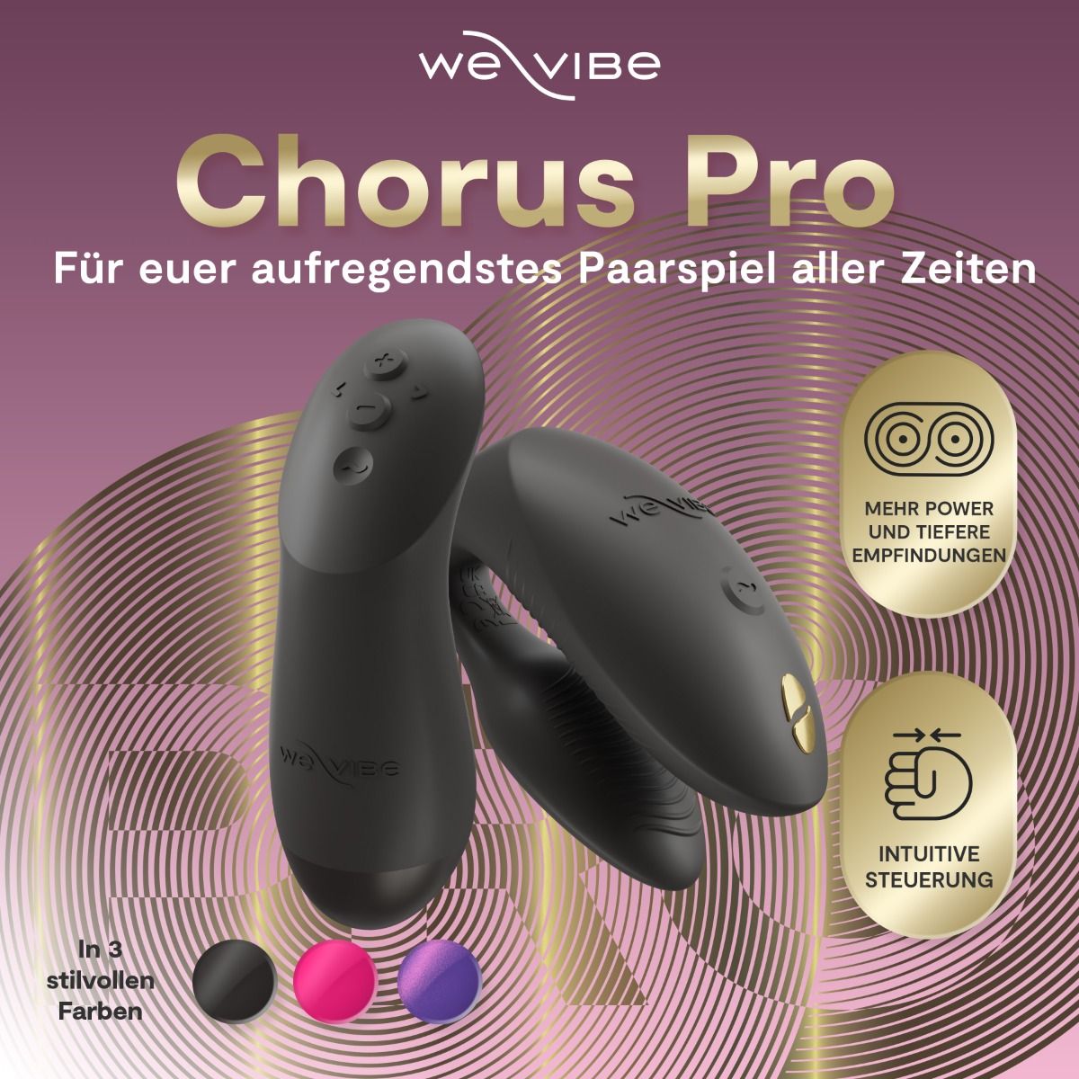 We-Vibe Chorus Pro - Paarvibrator. Stimulation der Klitoris und des G-Punkts und intuitive Steuerung
