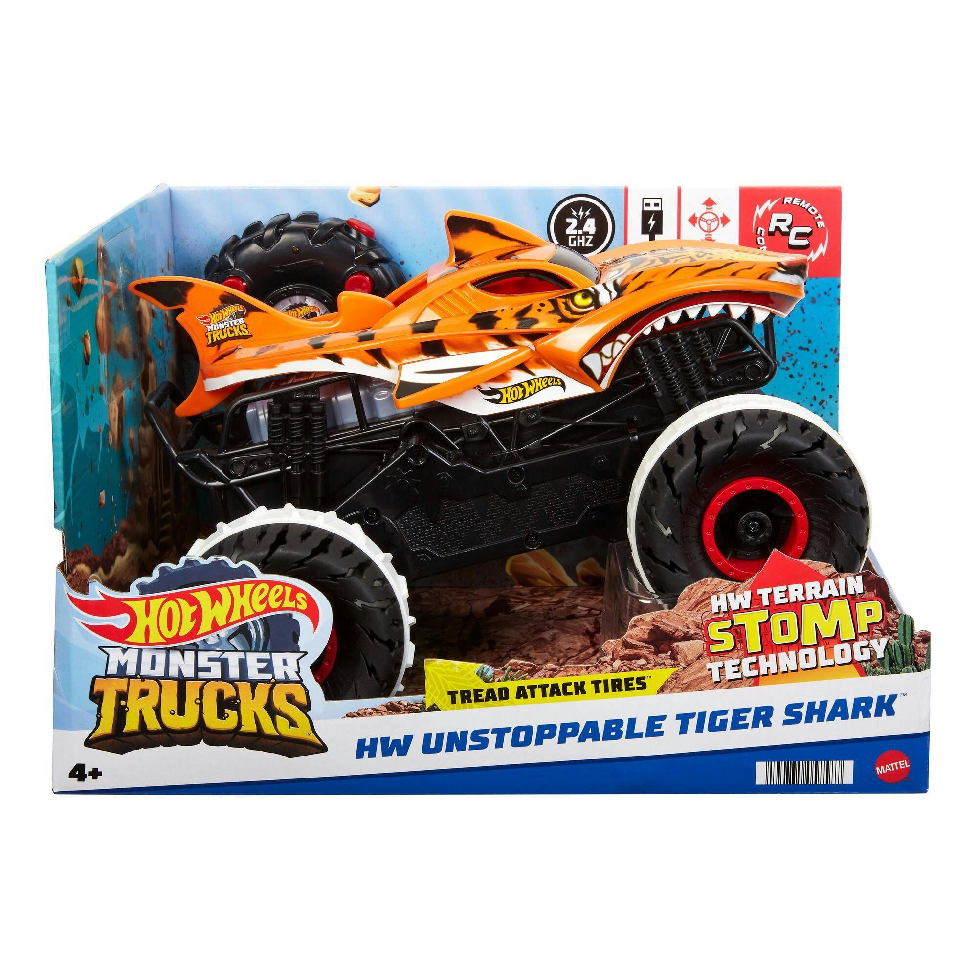 Hot Wheels® Monster Trucks HW Unstoppable Tiger Shark™ R/C, Ages 4+