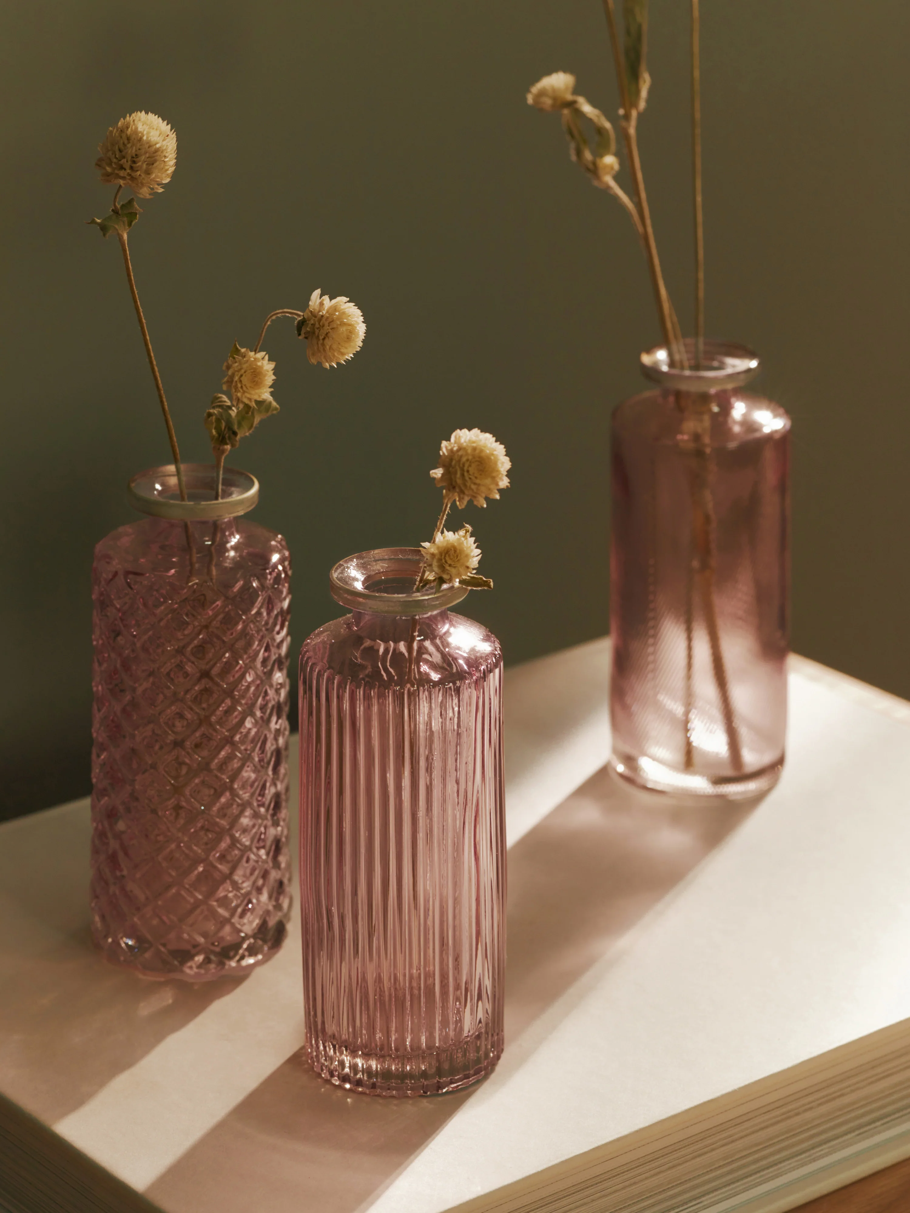 Kleine Vasen Adore aus Glas, 3er-Set