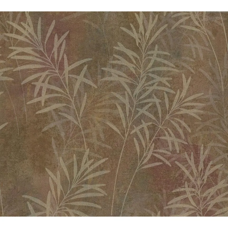 A.S. Cr&eacute;ation behang bladeren bruin, beige en metallic - 53 cm x 10.05 m