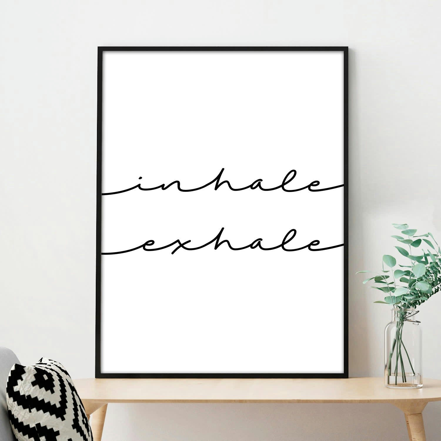 TEXTO - Affiche avec cadre noir - Inspirez Expirez - 50x70