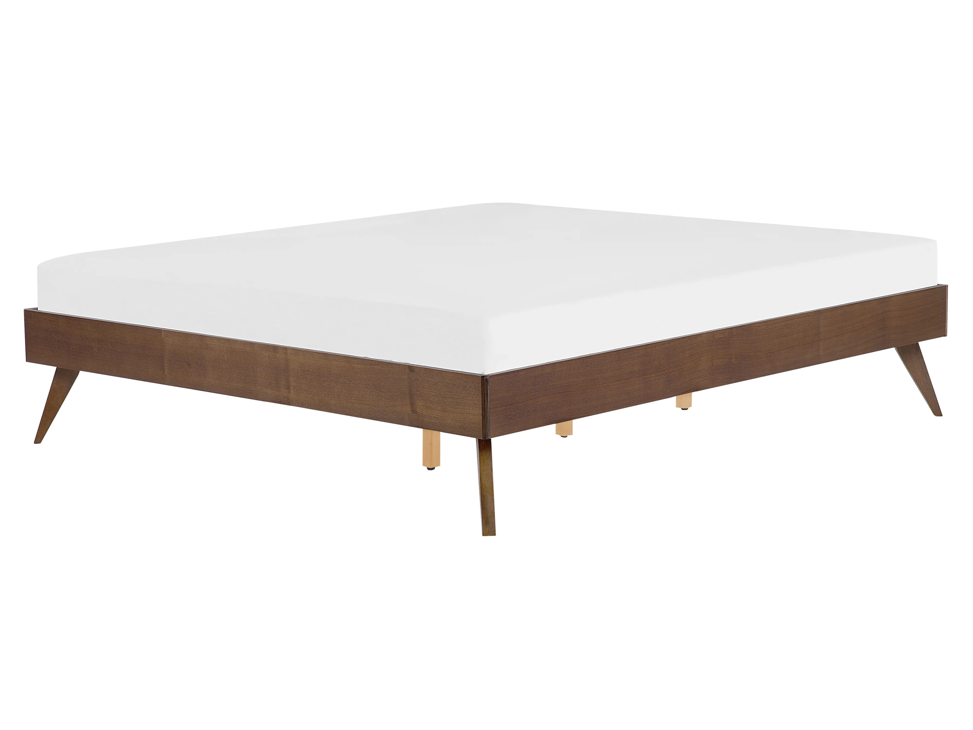 Bed without Headboard BERRIC 140 x 200 cm (EU Double) Dark Ash Wood