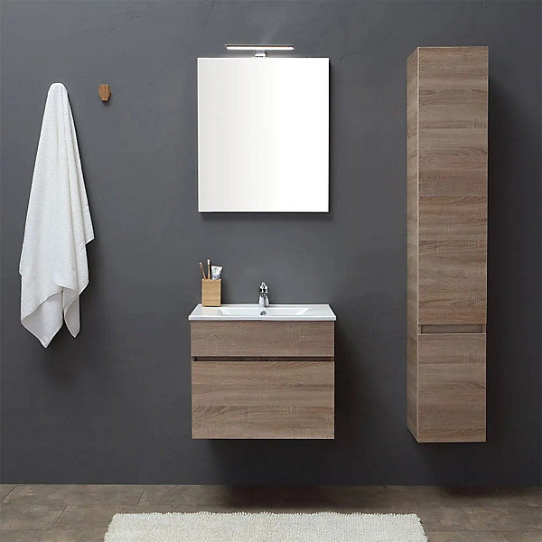 Armoire De Toilette Murale 60 Cm En Chêne Série Well Sole