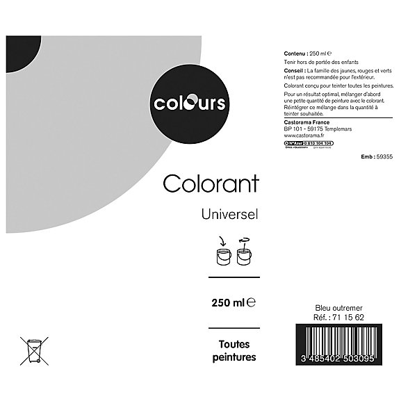Colorant Colours bleu d'outre mer 250ml