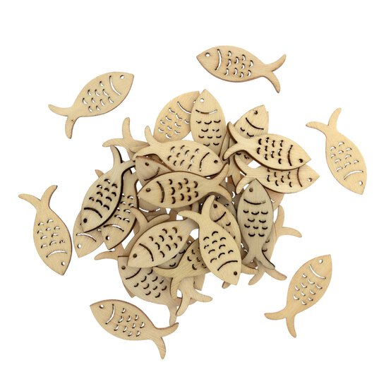 Fish Wooden Toppers 36 Pack