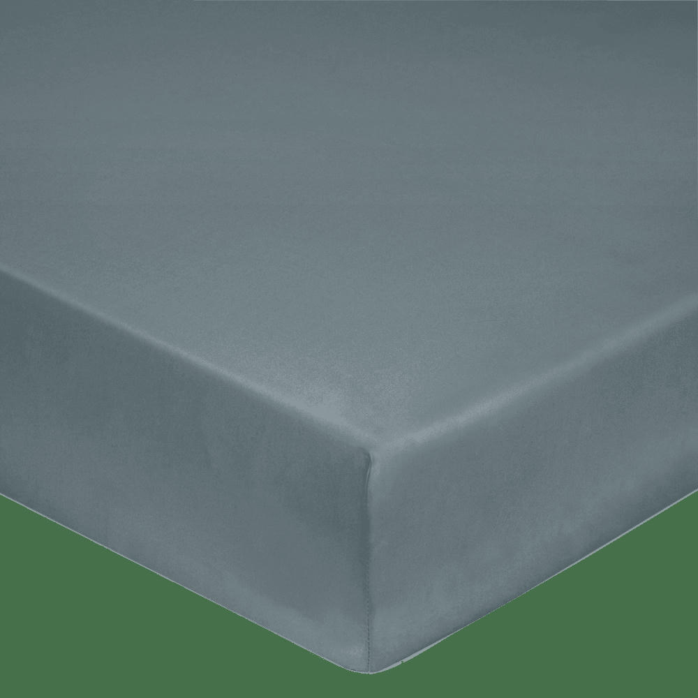 FLANDRES - Drap housse en coton lin lavé ardoise 90 x 190 cm