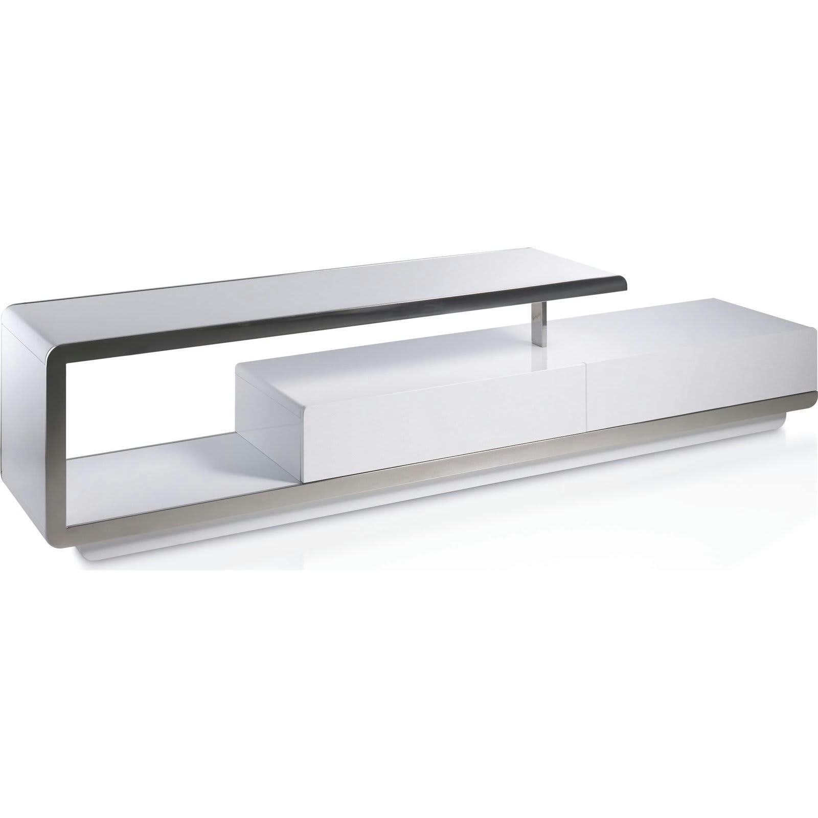 - Meuble TV Bois Pin Blanc