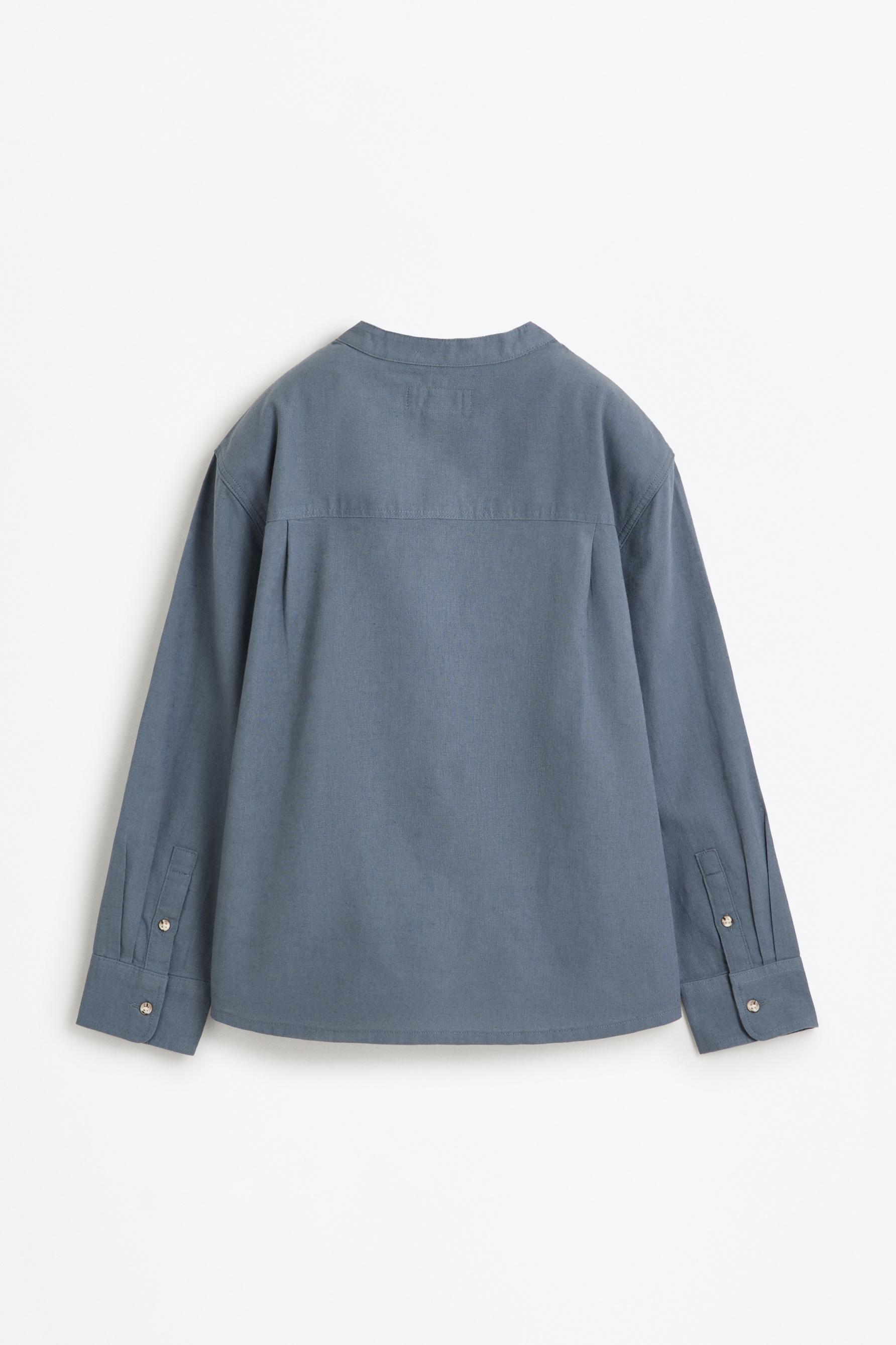 Camisa lino - algodón cuello mao
