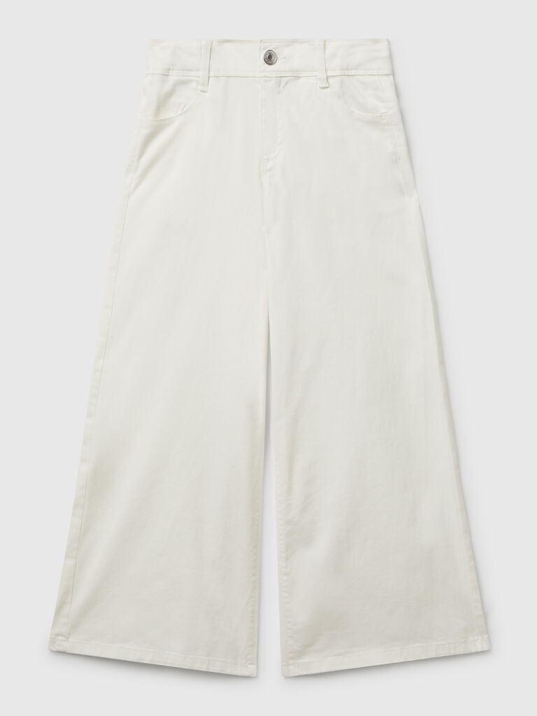 Wide trousers in stretch cotton