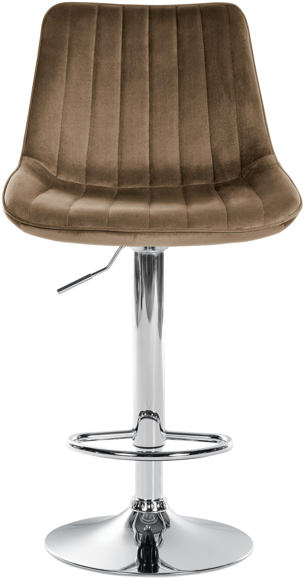 TONI - Tabouret de bar velours ajustable pivotant velours Marron