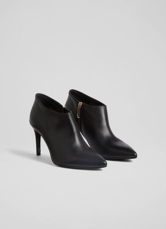 Elle Black Leather Shoe Boots