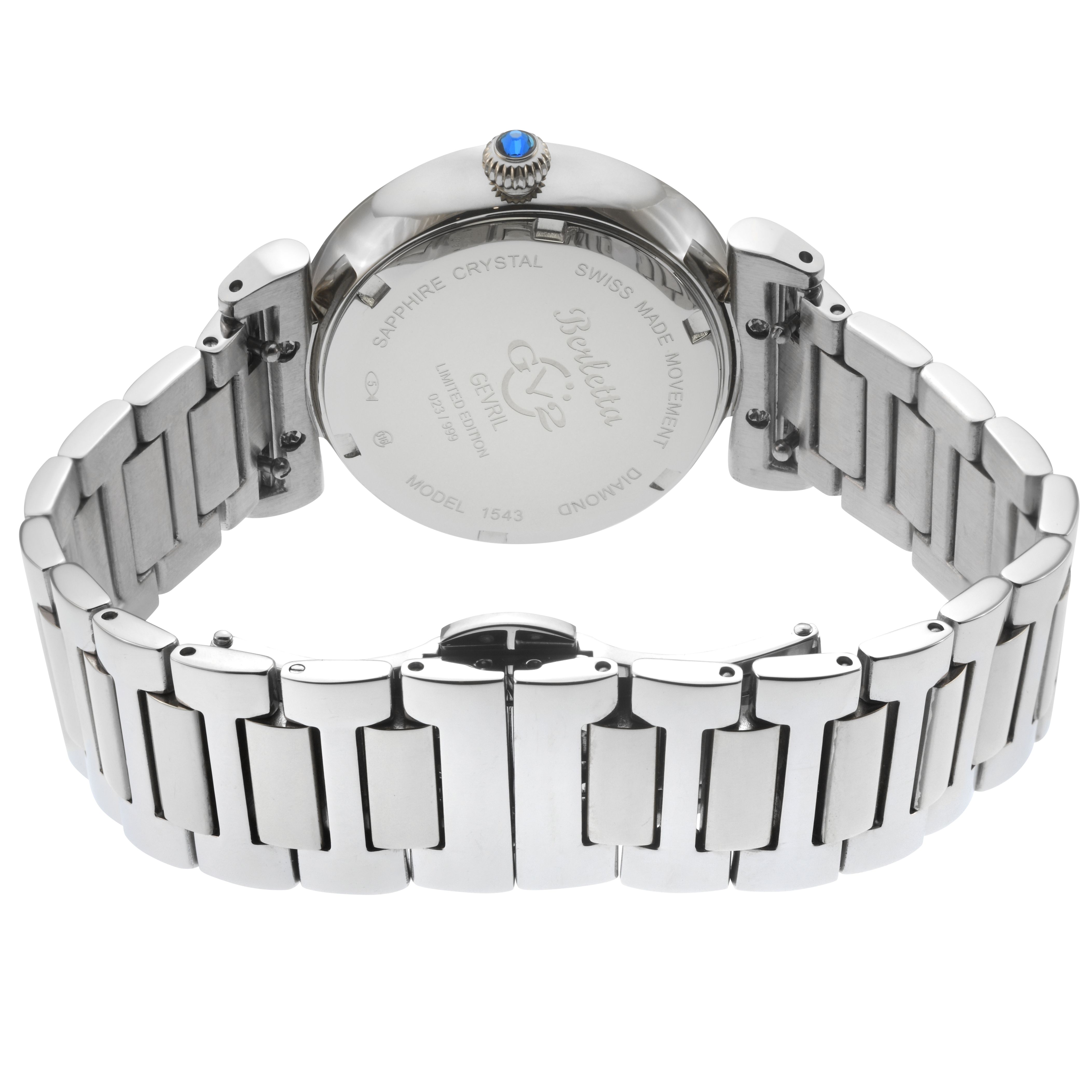 GV2 Berletta, Swiss Quartz Watch, White Dial, 316L Stainless Steel, and Sapphire Crystal