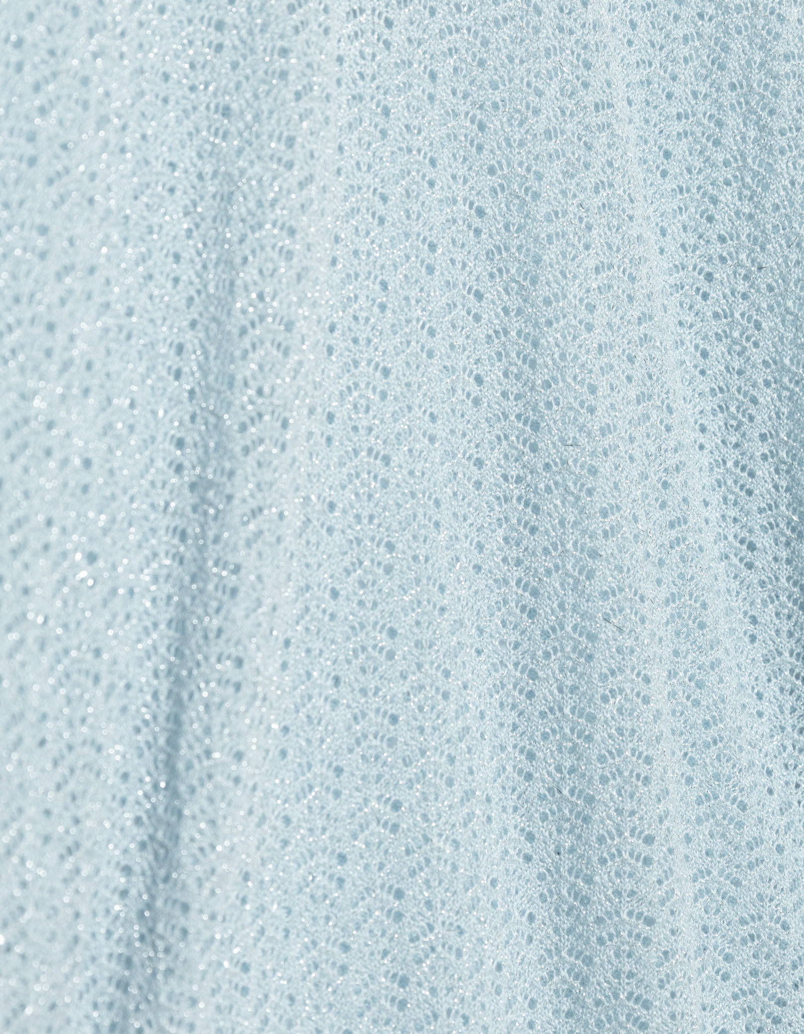 Pull chic bleu tricot fantaisie pailleté ajouré Femme