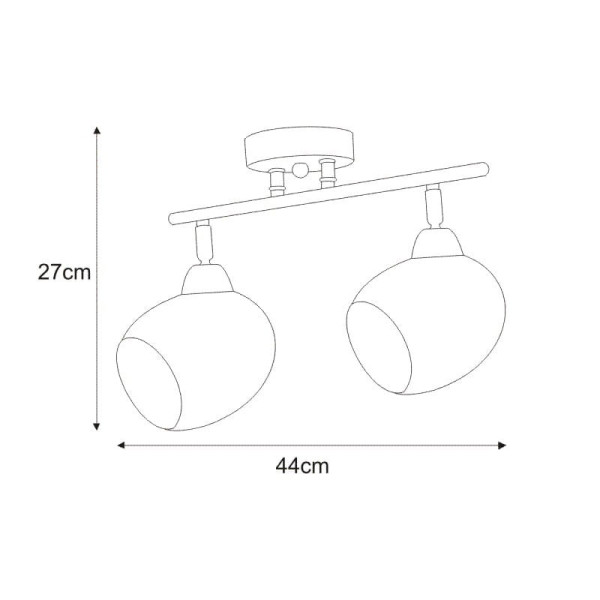 Lampa sufitowa mosiądz patynawany ENDO2xE27x60W wym: 27x44x23 cm Kaja